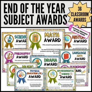 Funny End of Year Student Awards | Student Achievement Certificates for Awards Day Ceremony |Editable Printable Award Templates for Teachers