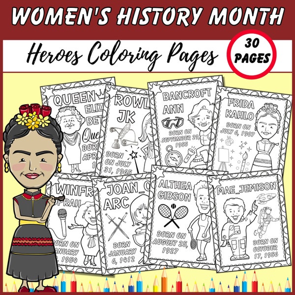 Women's History Month Coloring Pages | Famous Women In History Coloring Sheets | Educational Resources | Mars Activity For Kids