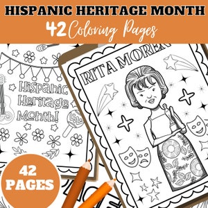 Hispanic Heritage Month Coloring Pages | National Hispanic Heritage Month Coloring Sheets | Latino Heritage Month | Hispanic Famous Figures image 3