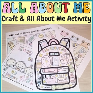 Back to School All About Me Backpack Activity, Printable Student questionnaire, school activity,First day of school getting to know students