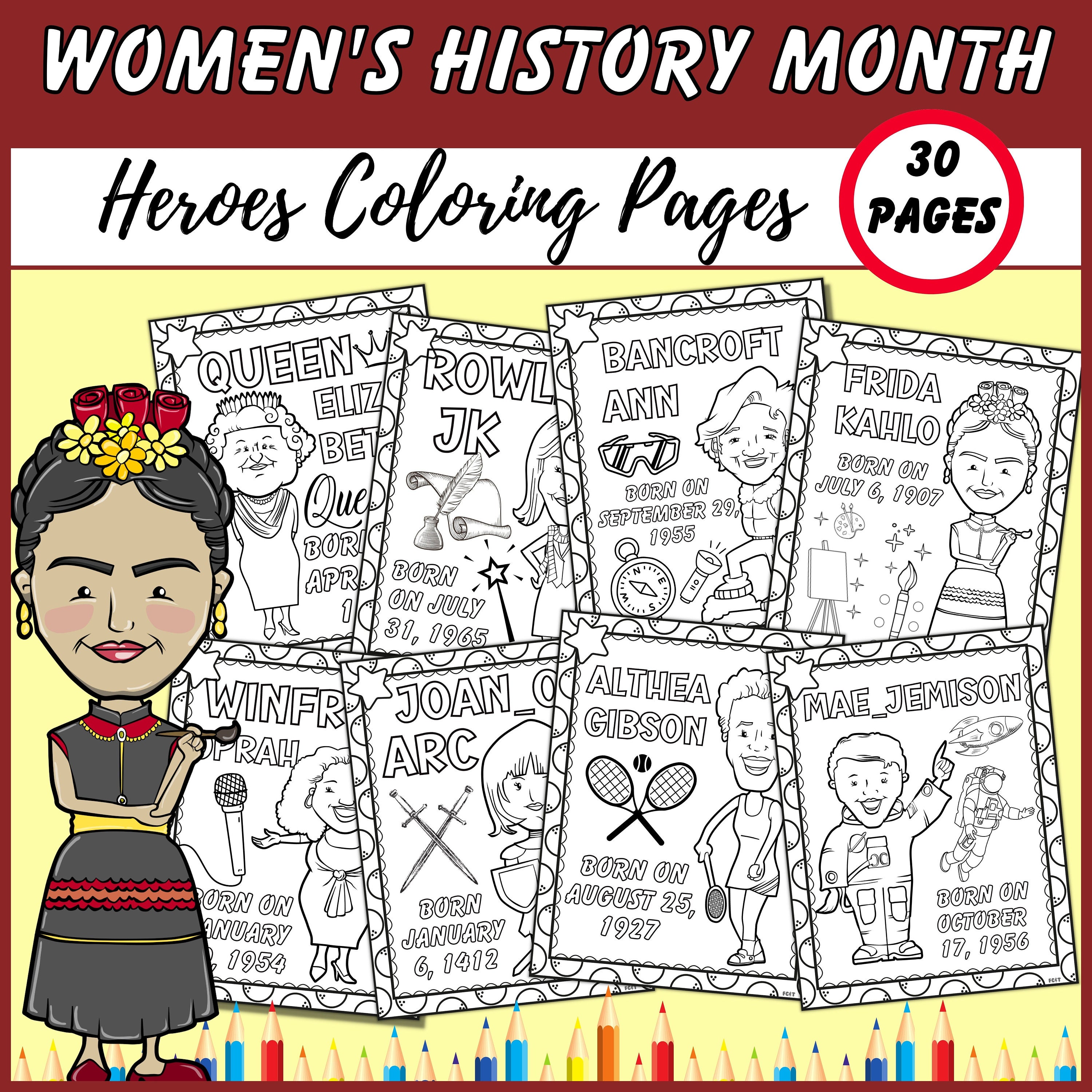 Printable Women's History Month Bundle:biography Bulletin Board Set ...