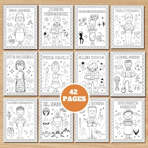Hispanic Heritage Month Coloring Pages | National Hispanic Heritage Month Coloring Sheets | Latino Heritage Month | Hispanic Famous Figures image 4