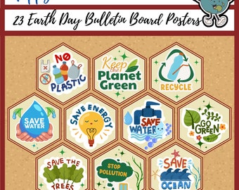 Earth Day Poster Set - Environmental Awareness Classroom Decor, Earth Day Bulletin Board Set,Classroom Display, Printable Posters