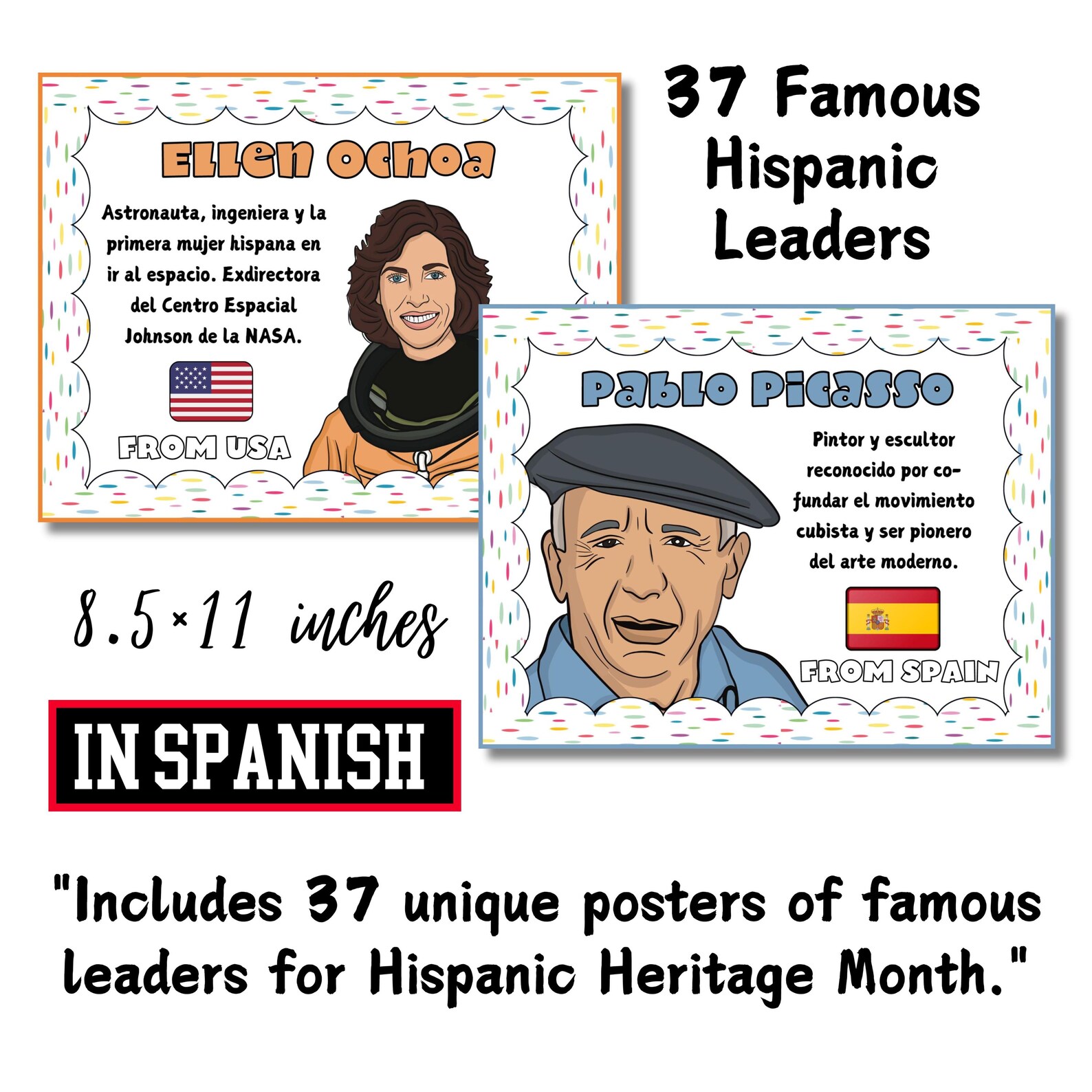 Hispanic Heritage Month Classroom Bulletin Board Set in Spanish,37 ...