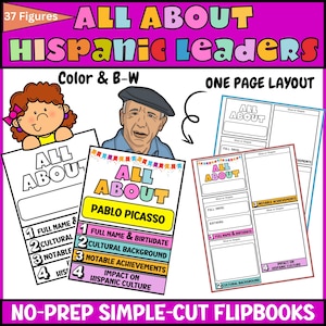 37 berühmte Hispanic Figuren suchen Flipbooks, Hisspanic Kulturerbe Monat Aktivität, 37 kultige Figuren, Bulletin Board Ideen, berühmte Hispanic Figuren