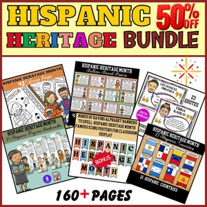 Hispanic Heritage Month Bundle,Classroom Bulletin Board,Iconic Figure Posters,Biography Bulletin Board,Hispanic Quote,Hispanic Country Flags