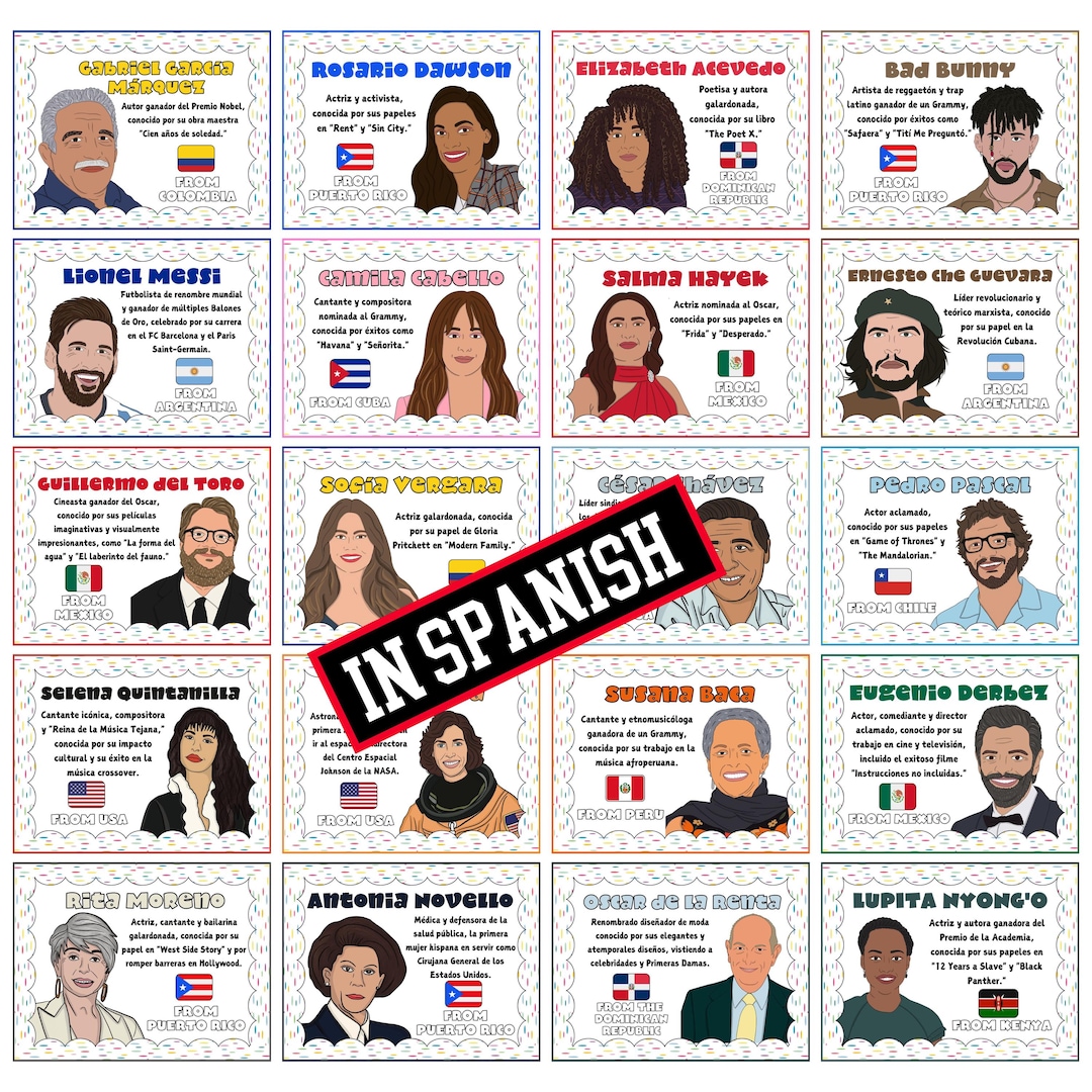 Hispanic Heritage Month Classroom Bulletin Board Set in Spanish,37 ...