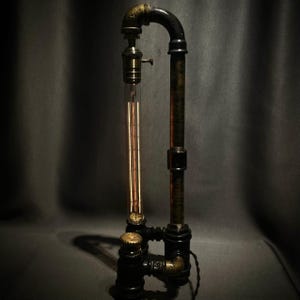 Steampunk Desk Lamp, Industrial desk lamp, Edison light, Rustic decor, Farmhouse lighting, Unique lighting, Gift for him, Christmas gift