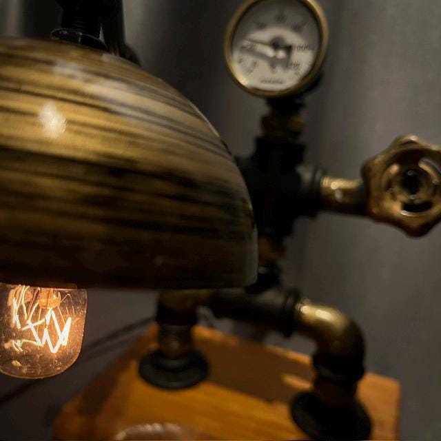 Edison Steampunk Lamp Unique Table Lighting Bedside Industrial Desk ...