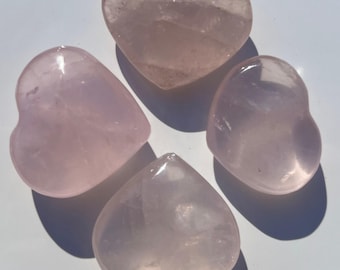 Rose Quartz Heart, Natural Stone, Self-Love, Healing Crystal