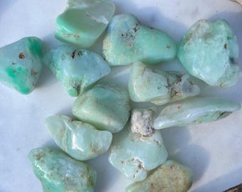 One (1) Chrysoprase Tumbled Stones Crystal, Born in Brazil, Joy and Positivity energy healing, Heart Chakra, Handpicked & intuitively chosen