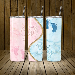 Gender Reveal 20 oz Tumbler Wrap, PNG, JPG