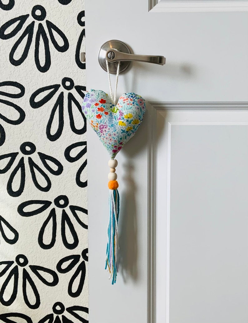 Hanging Fabric Heart Wall Decor Doorknob Hanging Heart Etsy