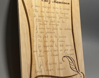 Tablero de pergamino | Grabado de texto, declaración | Día del Padre, Día de la Madre, Abuelo, Abuela