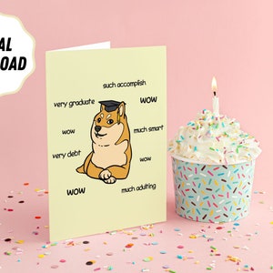 DIGITAL DOWNLOAD: DOGE Graduation Card | Doge Meme | Doge Graduation | Much Wow | Meme Graduation Card | Funny Graduation Card | 2022 Grad
