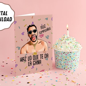 DOWNLOAD DIGITALE: Biglietto di compleanno Bad Bunny / El Ultimo Tour del Mundo / Compleanno di Bad Bunny / Cartoline di compleanno divertenti / Feliz Cumpleanos
