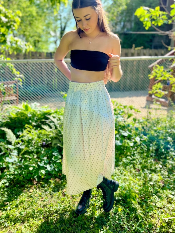 J.G. HOOK High Waisted 80 s Cotton Maxi Skirt With Pockets Sz Medium Etsy Canada