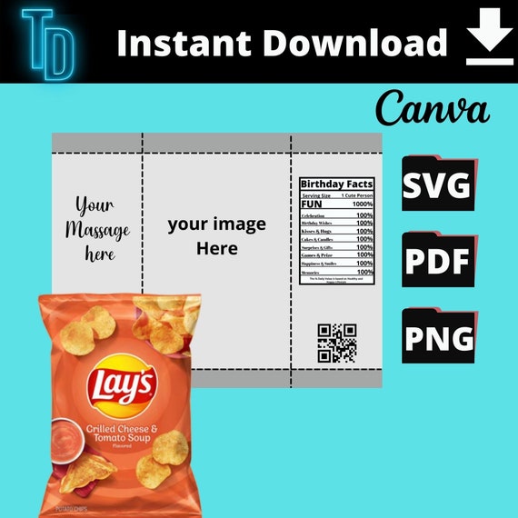 Chip Bag Template Chip Bag Template Instant Download - Etsy Canada
