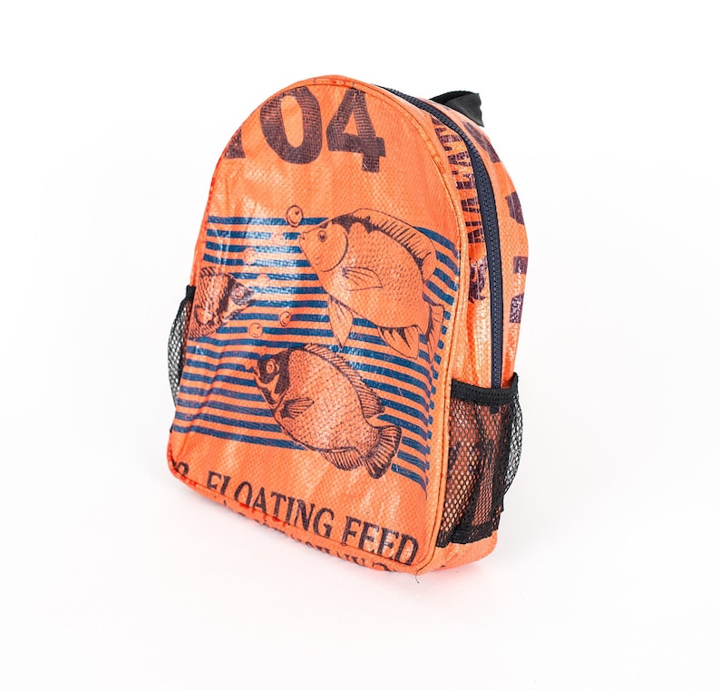 Recycled Minimal Daypack/Backpack Orange Fish