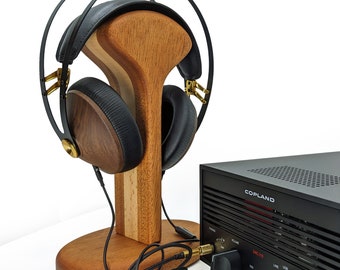 Luxury Headphone Stand: Mahogany & Beech Masterpiece - Headphone holder - The perfect Great gift for music audio lover