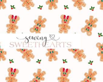 gingerbread mouse Christmas seamless pattern, holiday seamless repeat pattern, christmas cookie seamless pattern, digital seamless file