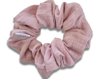 Rose Muslin Scrunchie, Large Scrunchy, XL Scrunchie, Hair Accessories, Hair Tie, Messy Bun, Gift for Her, Gift for Mom, bridesmaid gift
