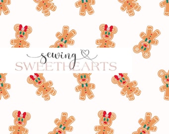 gingerbread mouse Christmas seamless pattern, holiday seamless repeat pattern, christmas cookie seamless pattern, digital seamless file