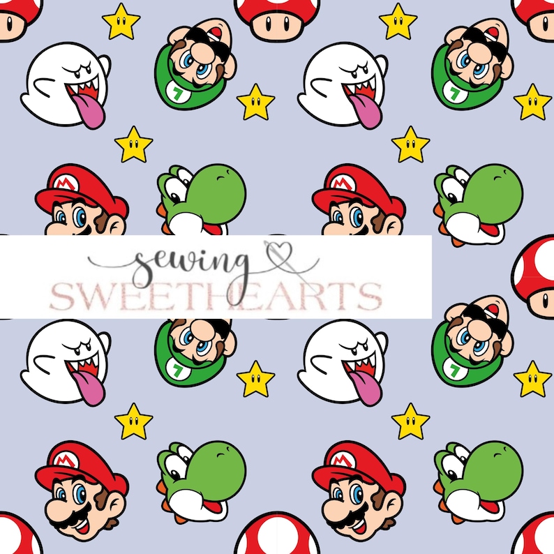 Mario Seem Less Pattern Italian Brothers Seamless Pattern, Magical Video Game Seamless Repeat ...