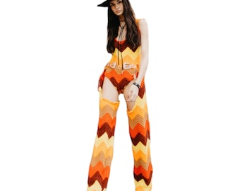 On Fire Cowboy- Matching Crochet Co-ord
