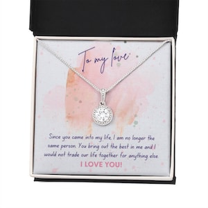 À ma femme ou petite amie Collier Cadeau / Avec carte de message / Anniversaire de mariage / Meilleure idée de cadeau de femme / Cadeaux personnalisés / Cadeau romantique