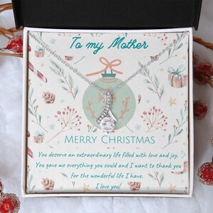 Collier de mère cadeau de Noël / avec carte de message / cadeau de fille / collier pour Noël / pendentif étincelant