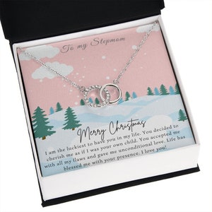 Collier pour votre belle-mère / Cadeau de Noël / Collier avec carte de message / Cadeau de belle-mère / Collier de cercles entrelacés