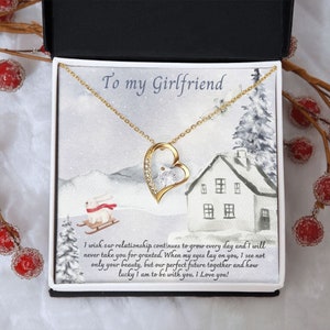 Presente de colar de Natal para namorada/com cartão de mensagem/presente de Natal para namorada/presente para meu amor/joias para Natal