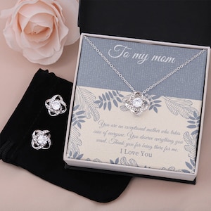 À ma maman Boucle d’oreille et collier Set Cadeau / Avec carte de message / Cadeau de Noël / Cadeau de fête des mères / Cadeau d’anniversaire