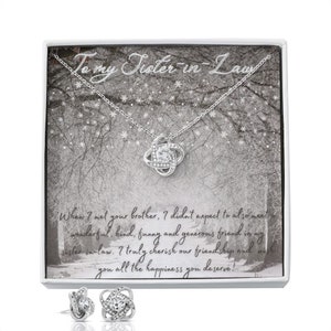 Collier et boucle d’oreille de belle-sœur Cadeau de Noël / Avec carte de message / Bijoux personnalisés / Collier avec carte / Boucle d’oreille de Noël
