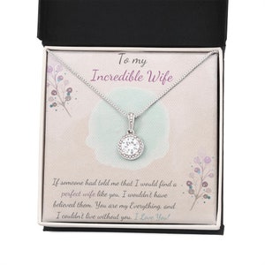 Cadeau au collier à ma femme avec carte de message / Cadeau de Saint-Valentin / Cadeau d’anniversaire de mariage / Cadeau d’anniversaire de femme / Cadeau romantique