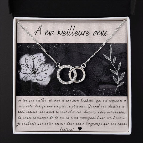 Collier pour meilleure amie / Avec message / Collier pour BFF / À ma meilleure amie / Collier amitié / Double anneau / Cadeau de fête