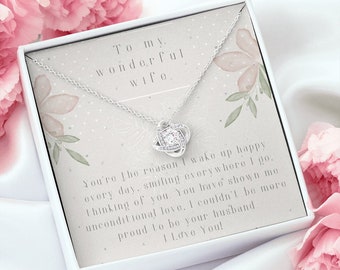 To my Wife Necklace Gift / With Message Card / Gift from Husband / Valentines Day Gift / Birthday Gift / Christmas Gift