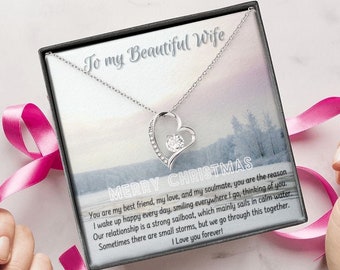 To my Wife Christmas Necklace Gift / With Message Card / Christmas Gift for Wife / Gift for my Love / Jewelry for Christmas