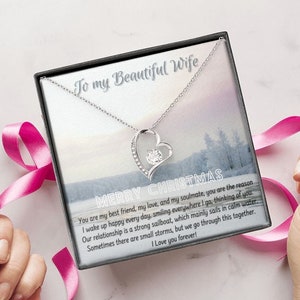 À ma femme Collier de Noël Cadeau / Avec carte Message / Cadeau de Noël pour femme / Cadeau pour mon amour / Bijoux pour Noël