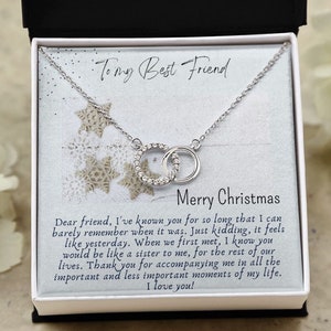 À mon meilleur ami Collier de Noël Cadeau / Avec carte de message / Cadeau de Noël / Cadeau d’ami