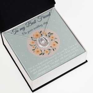 Collier à mon meilleur ami Cadeau pour votre jour de mariage / Carte de message avec fleurs / Cadeau de meilleur ami / Cadeau de mariage pour ami / Personnalisé
