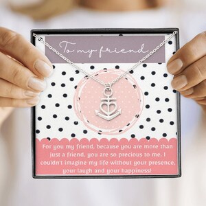 Cadeau de collier d’ancre à mon ami / Avec carte de message / Cadeau de Noël / Cadeau d’anniversaire / Cadeau personnalisé pour le meilleur ami