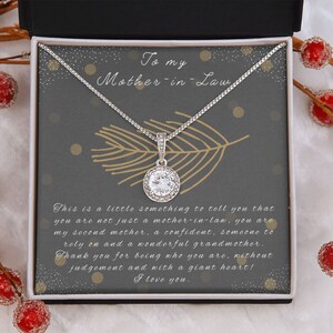 À la belle-mère Collier cadeau de Noël / Avec carte de message / Cadeau significatif