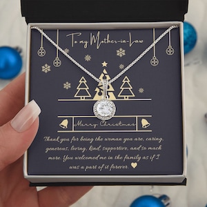 À la belle-mère Collier de Noël Cadeau / Avec carte Message / Cadeau de Noël / Message significatif