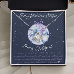 Collier de mère cadeau de Noël / Avec carte de message / Cadeau de mère pour Noël / Cadeau de fille