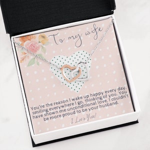 Collier Deux cœurs cadeau pour femme avec carte de message robuste