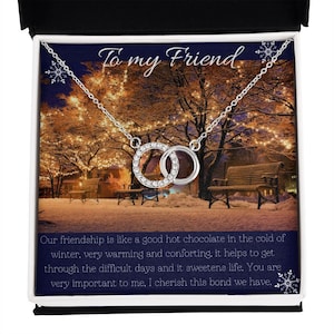 À mon collier d’ami Cadeau de Noël / Collier avec carte de message / Cadeau d’ami / Collier Cercles entrelacés / Message d’humour