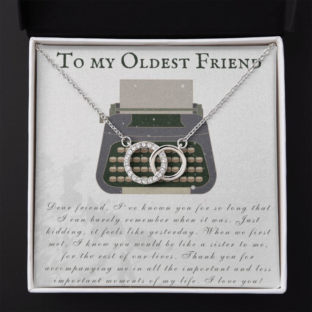 Friendship Necklace Gift With Message Card / Oldest Friend Gift / Best