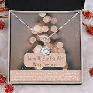 Collier femme cadeau de Noël / Avec carte de message / Cadeau romantique / Mari à femme / Bijoux personnalisés